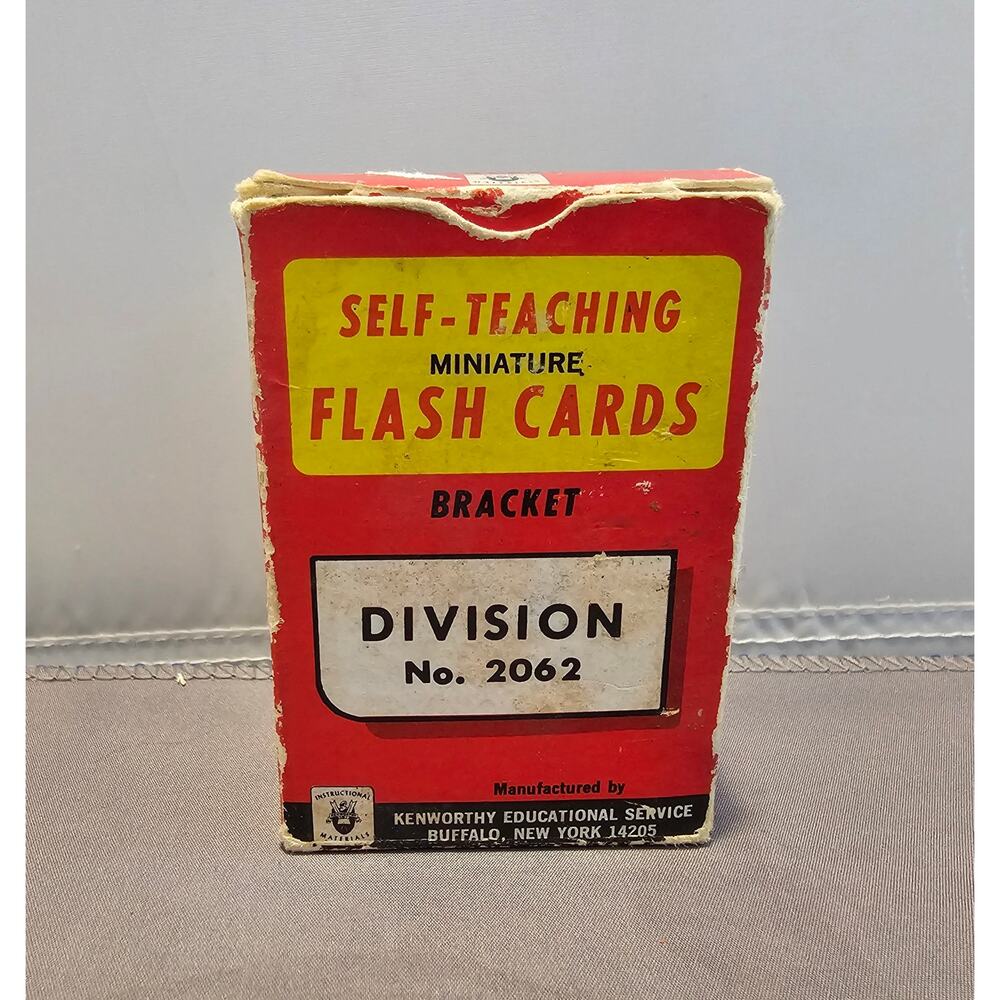 Vintage Kenworthy Miniature Math Flash Cards - Division #2062 - Self Teaching